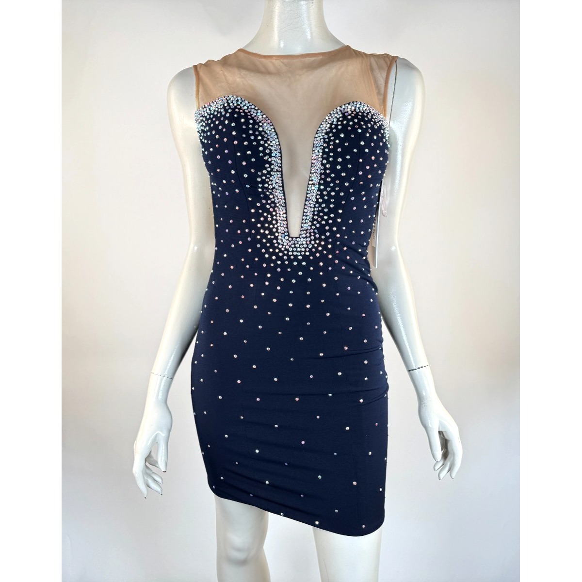 Jovani Cocktail Cut Out Mini Dress Women 0 Nwt $440 Stretch Sleeveless 99974